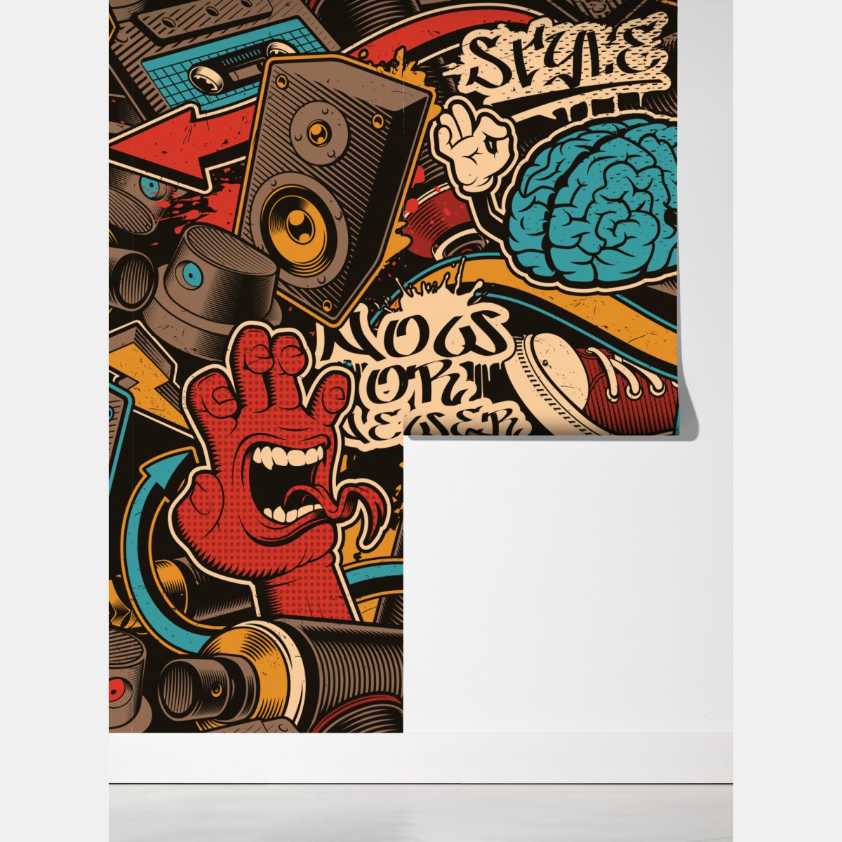 Fototapeta miejski kolaż graffiti i pop-artu – Wallissimo® Fototapeta miejski kolaż graffiti i pop-artu – Wallissimo®