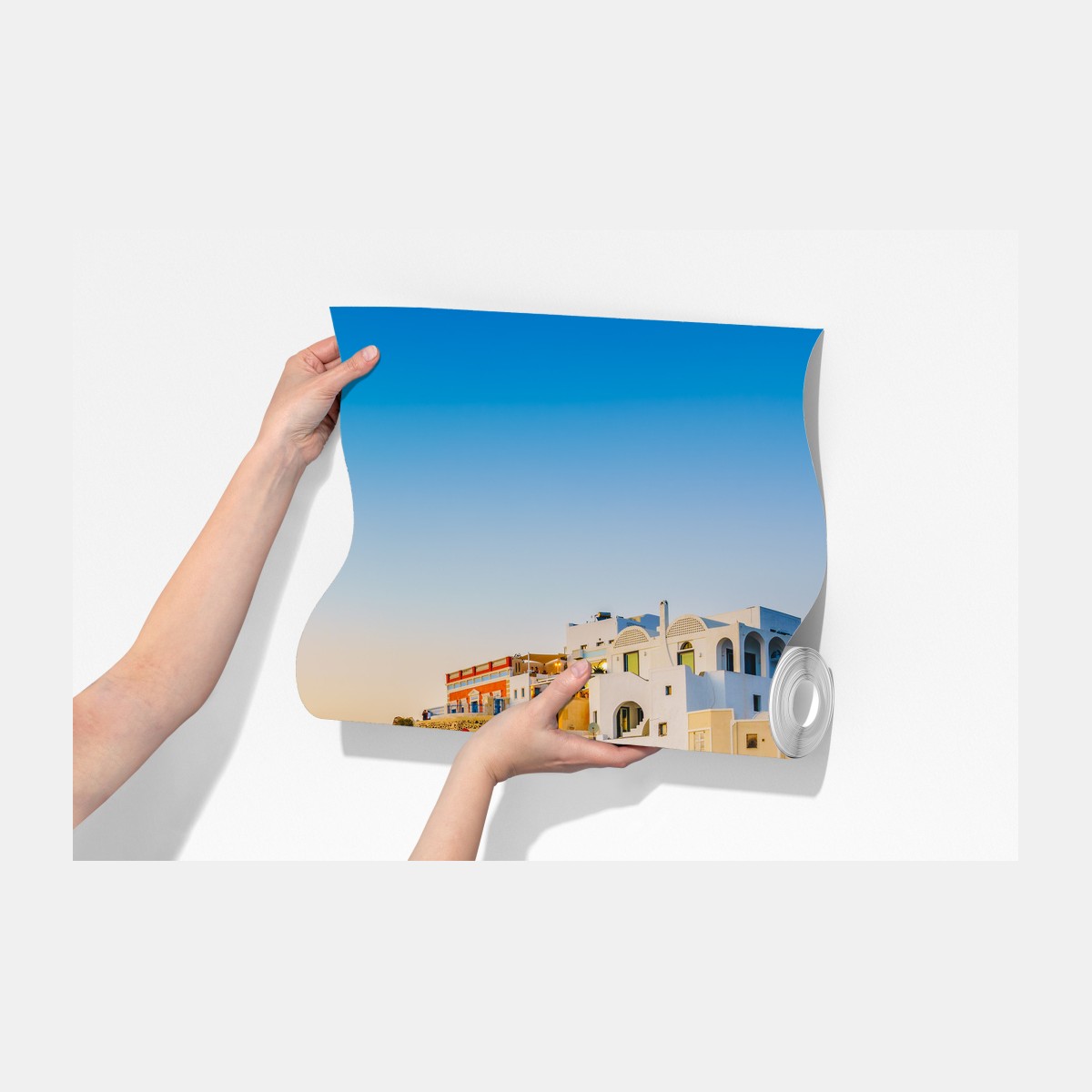 Fototapeta zachód słońca nad Santorini panoramiczny widok – Wallissimo® Fototapeta zachód słońca nad Santorini panoramiczny widok – Wallissimo®