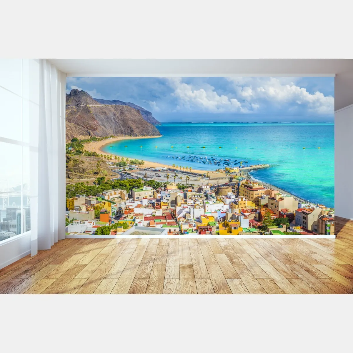 Fototapeta panorama plaży Las Teresitas, Teneryfa – Wallissimo® Fototapeta panorama plaży Las Teresitas, Teneryfa – Wallissimo®