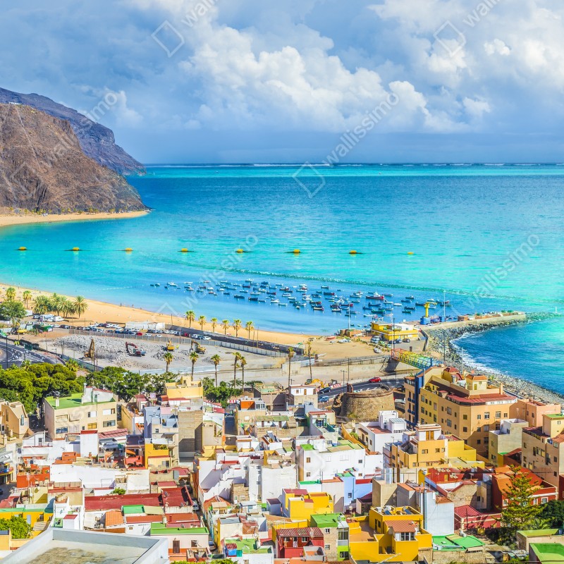 Fototapeta panorama plaży Las Teresitas, Teneryfa – Wallissimo® Fototapeta panorama plaży Las Teresitas, Teneryfa – Wallissimo®