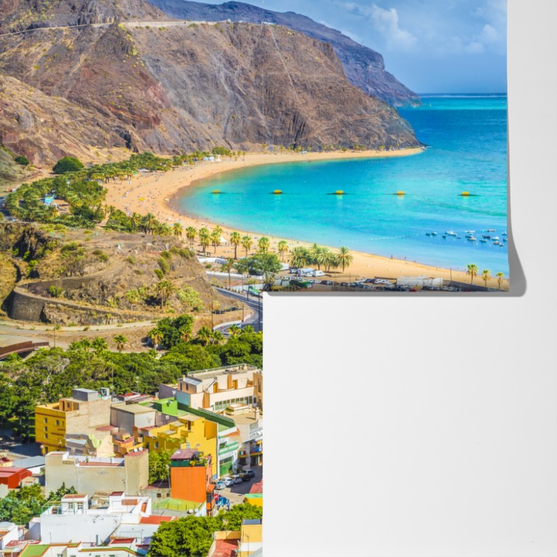 Fototapeta panorama plaży Las Teresitas, Teneryfa – Wallissimo® Fototapeta panorama plaży Las Teresitas, Teneryfa – Wallissimo®