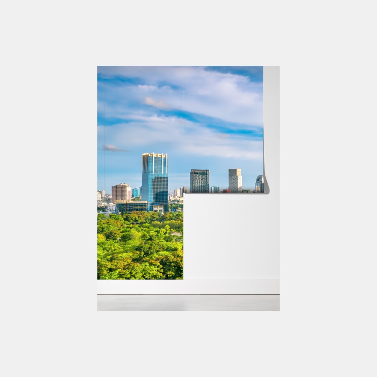 Fototapeta słoneczna panorama Bangkoku nad parkiem Lumpini – Wallissimo® Fototapeta słoneczna panorama Bangkoku nad parkiem Lumpini – Wallissimo®