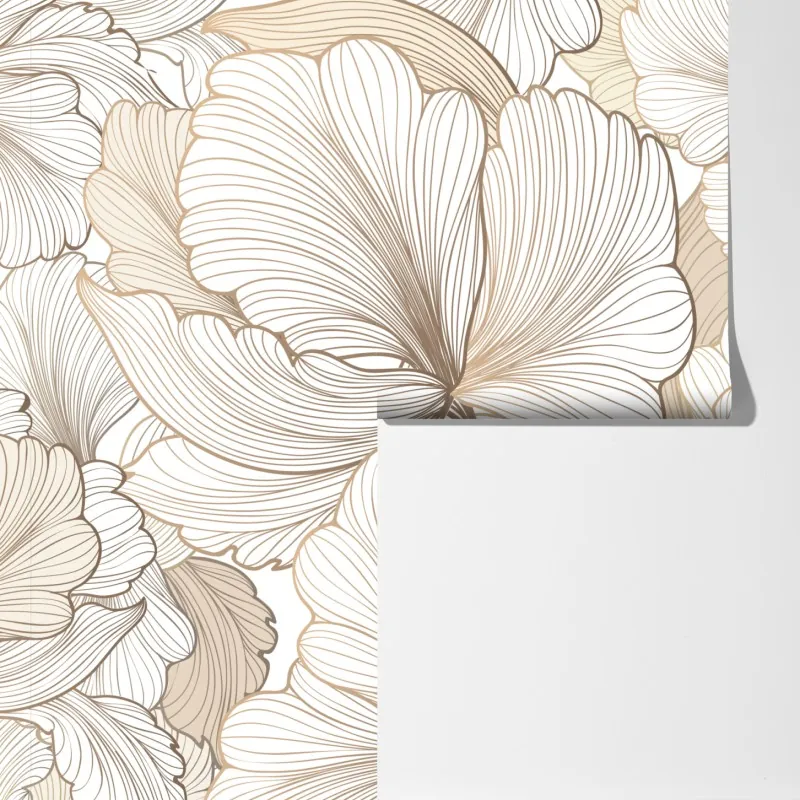 Fototapeta delikatna beżowa ilustracja kwiatowa – Wallissimo® Fototapeta delikatna beżowa ilustracja kwiatowa – Wallissimo®