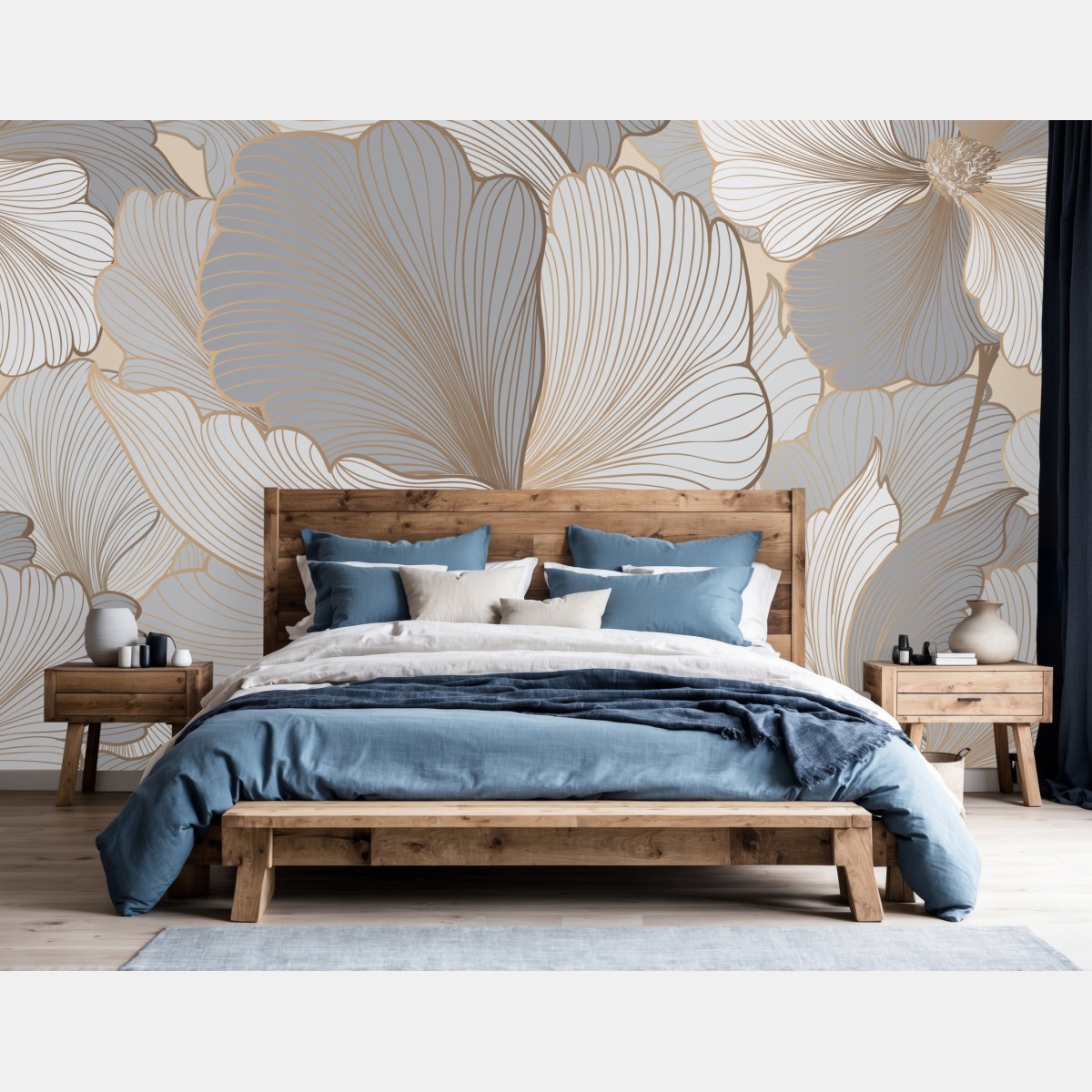 Wall mural delicate pastel floral pattern