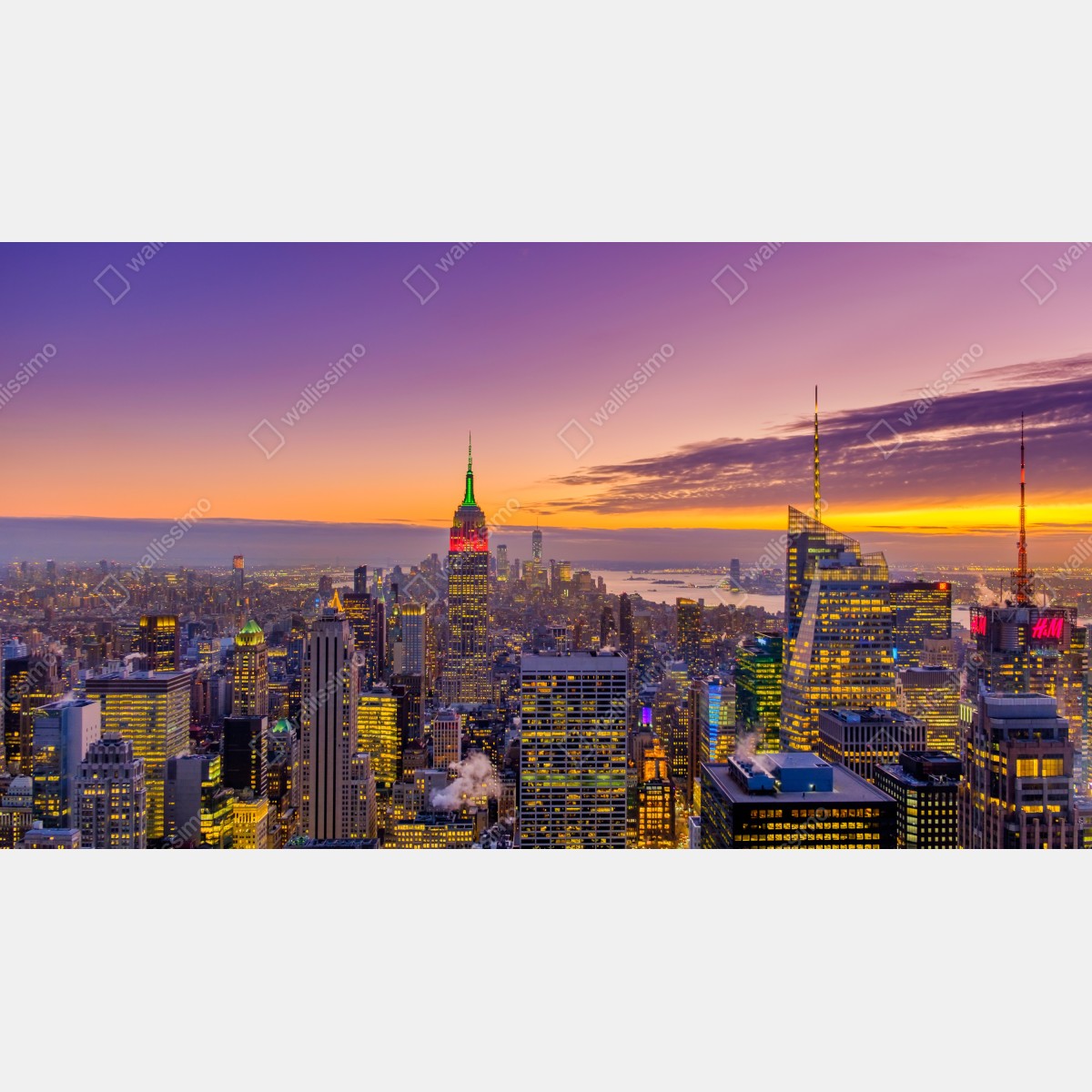 Fototapeta żywa panorama Nowego Jorku o zmierzchu – Wallissimo® Fototapeta żywa panorama Nowego Jorku o zmierzchu – Wallissimo®