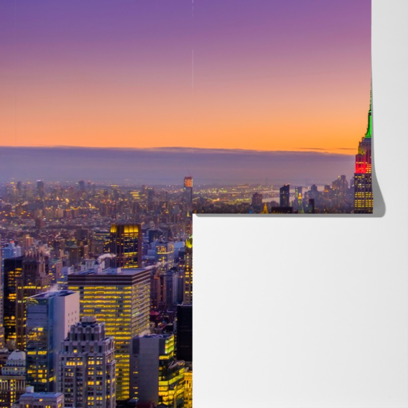 Fototapeta żywa panorama Nowego Jorku o zmierzchu – Wallissimo® Fototapeta żywa panorama Nowego Jorku o zmierzchu – Wallissimo®