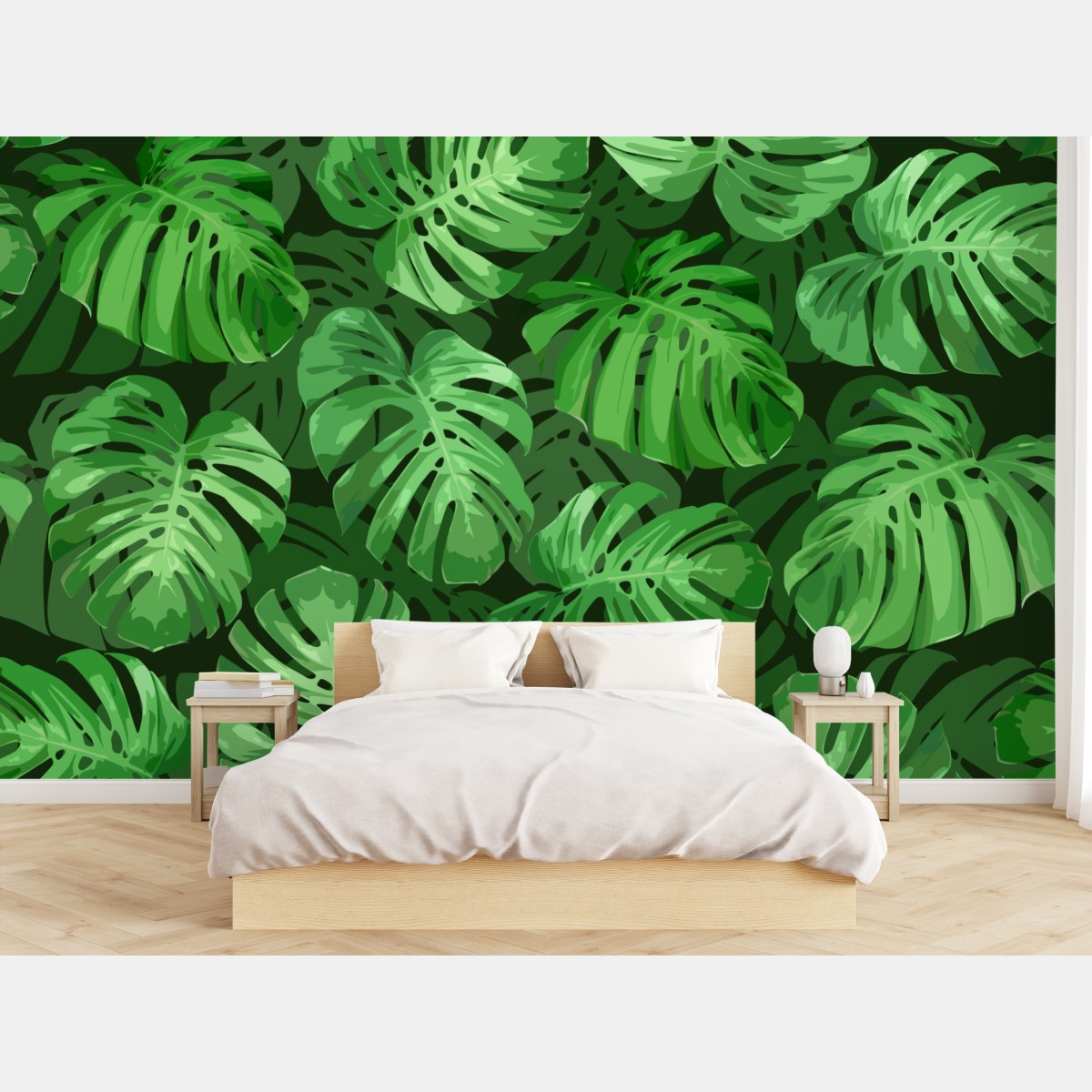 Wall mural tropical monstera leaf pattern