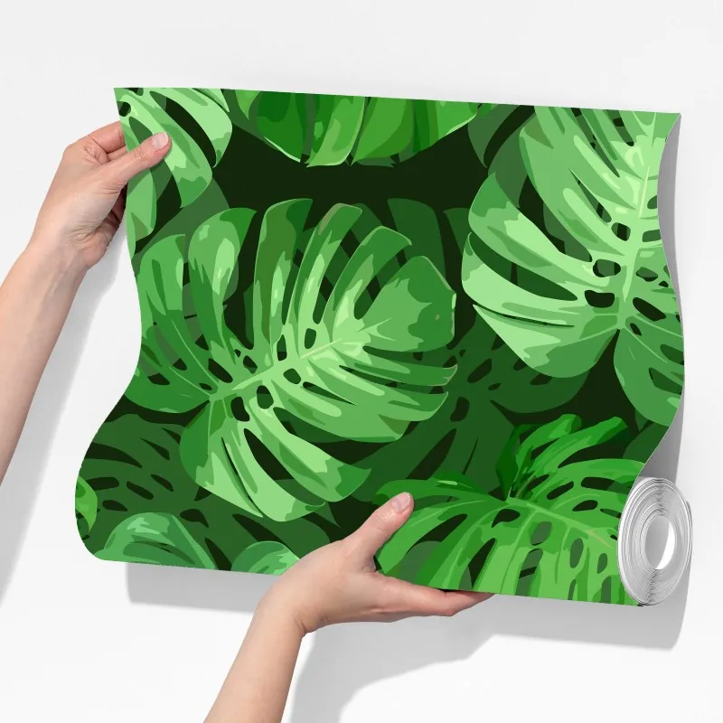 Fototapeta tropikalny wzór z liśćmi monstery – Wallissimo® Fototapeta tropikalny wzór z liśćmi monstery – Wallissimo®