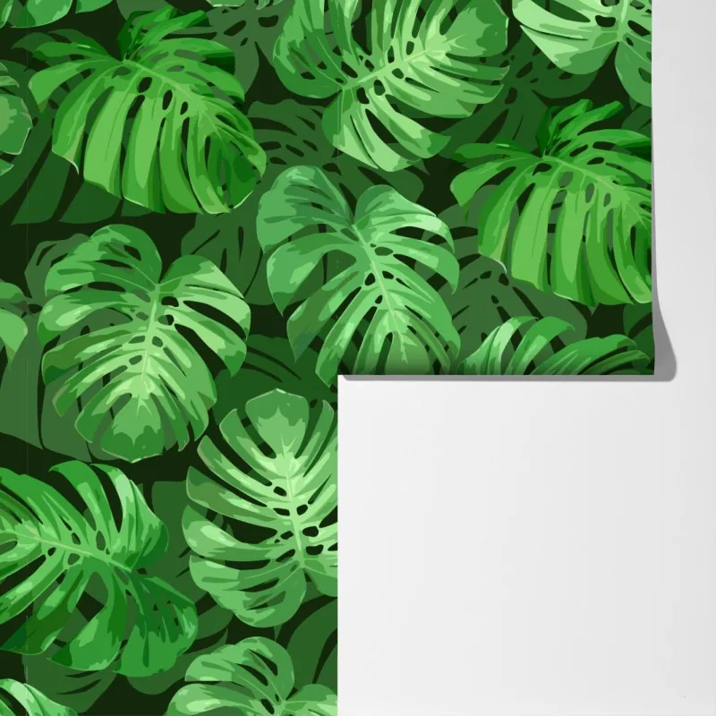 Fototapeta tropikalny wzór z liśćmi monstery – Wallissimo® Fototapeta tropikalny wzór z liśćmi monstery – Wallissimo®