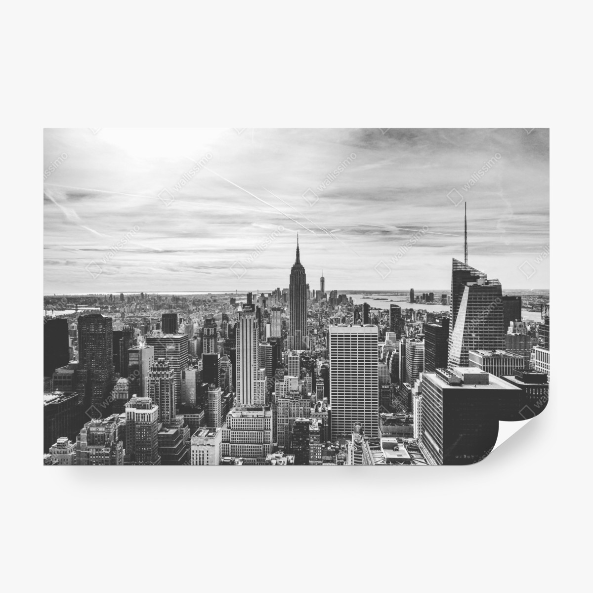 Fototapeta panorama Nowego Jorku w odcieniach szarości – Wallissimo® Fototapeta panorama Nowego Jorku w odcieniach szarości – Wallissimo®