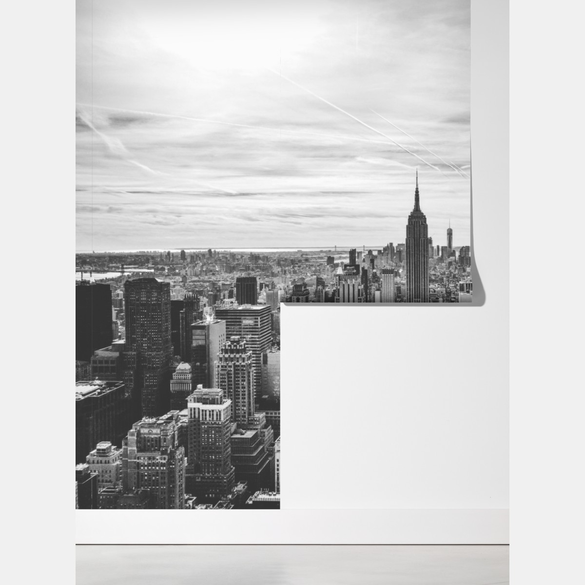 Fototapeta panorama Nowego Jorku w odcieniach szarości – Wallissimo® Fototapeta panorama Nowego Jorku w odcieniach szarości – Wallissimo®