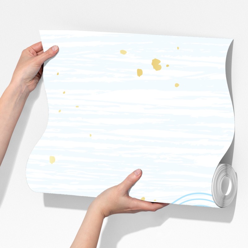 Fototapeta spokojne niebieskie fale ze złotymi akcentami – Wallissimo® Fototapeta spokojne niebieskie fale ze złotymi akcentami – Wallissimo®