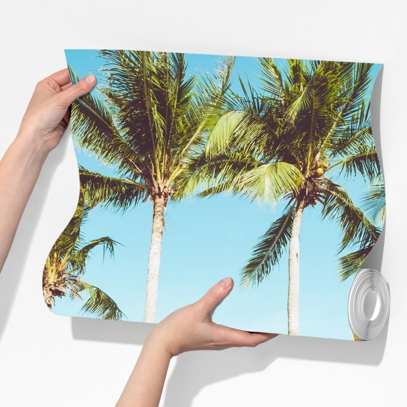 Fototapeta stary furgon z deską surfingową na tropikalnej plaży – Wallissimo® Fototapeta stary furgon z deską surfingową na tropikalnej plaży – Wallissimo®