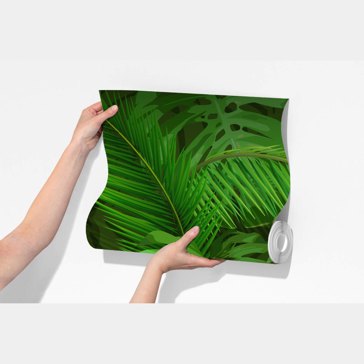 Fototapeta bujne tropikalne liście monstery i palmy – Wallissimo® Fototapeta bujne tropikalne liście monstery i palmy – Wallissimo®