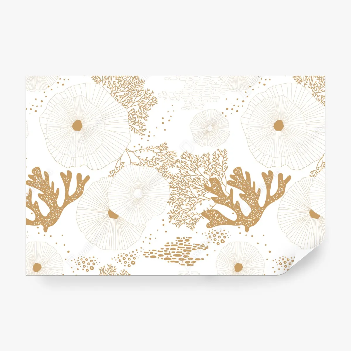 Fototapeta delikatny złoty wzór koralowy – Wallissimo® Fototapeta delikatny złoty wzór koralowy – Wallissimo®