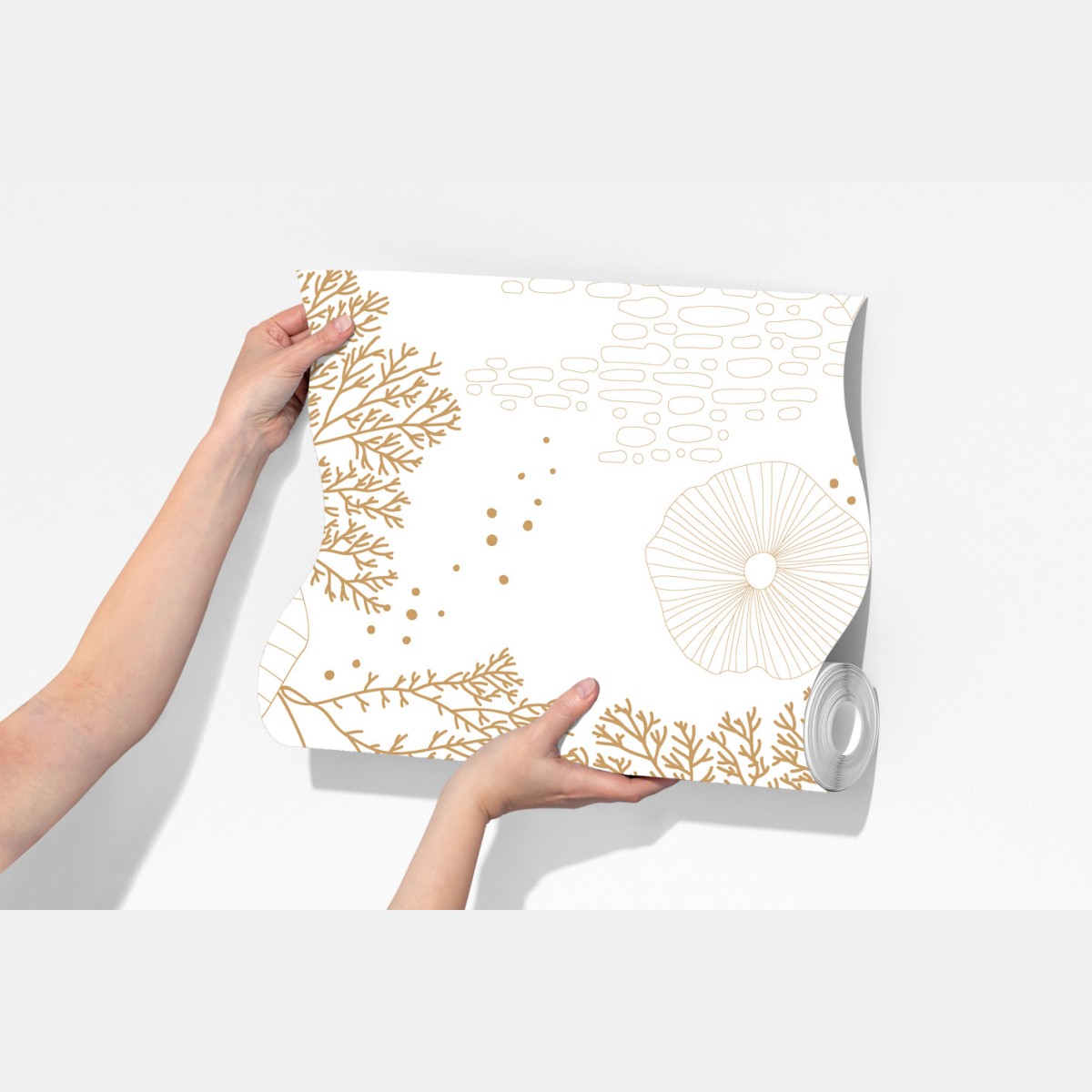 Fototapeta delikatny złoty wzór koralowy – Wallissimo® Fototapeta delikatny złoty wzór koralowy – Wallissimo®