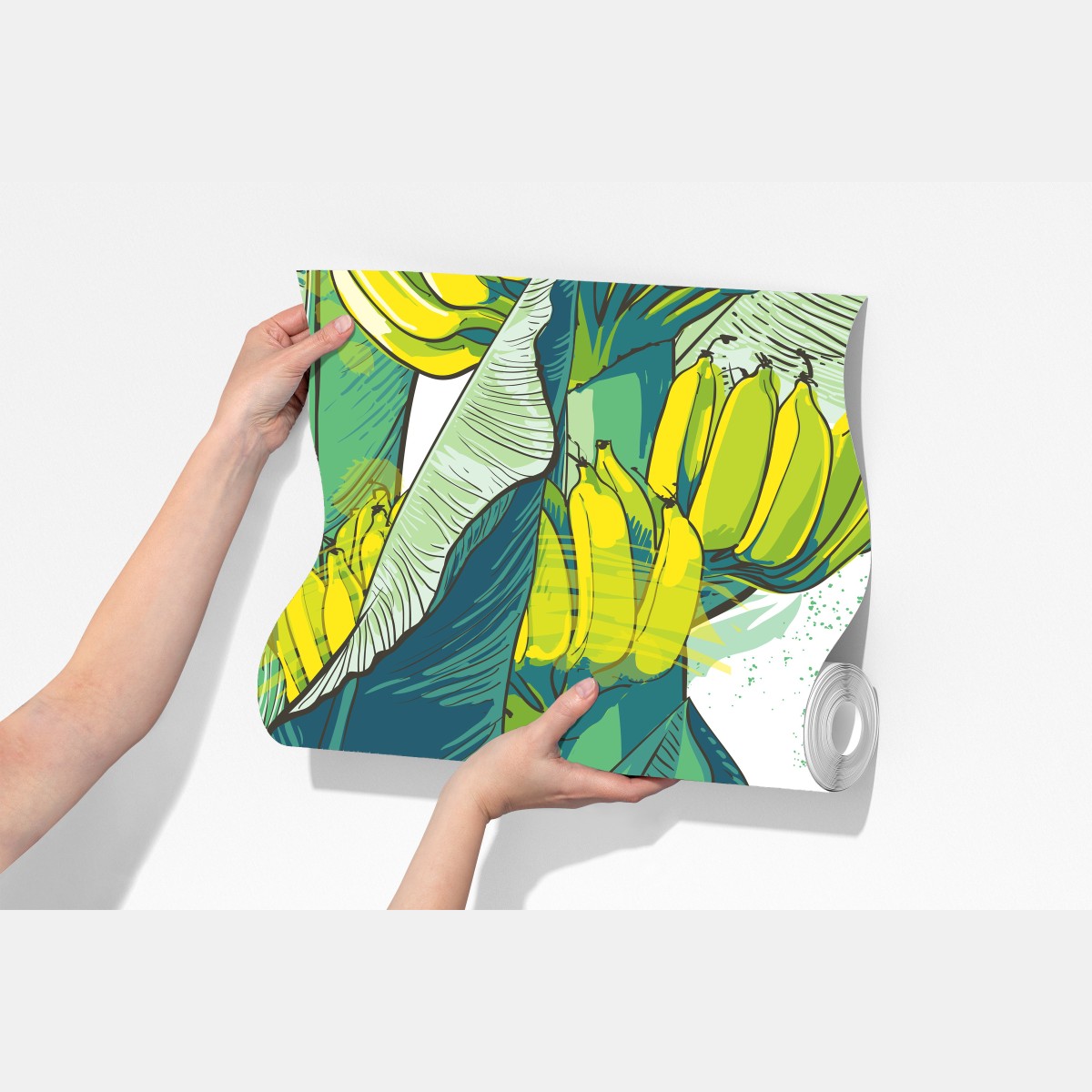 Fototapeta tropikalna ilustracja liści bananowca – Wallissimo® Fototapeta tropikalna ilustracja liści bananowca – Wallissimo®