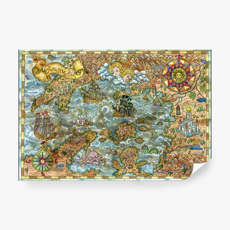 Fototapeta Santorini białe domy z niebieskimi akcentami – Wallissimo®