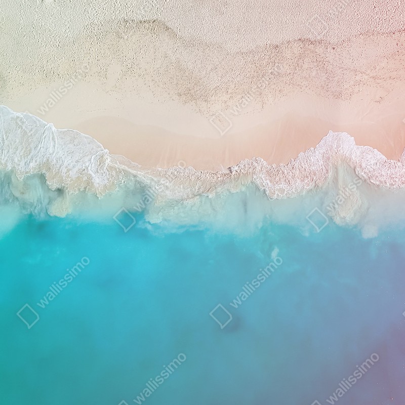 Fototapeta pastelowa turkusowa plaża z lotu ptaka – Wallissimo® Fototapeta pastelowa turkusowa plaża z lotu ptaka – Wallissimo®