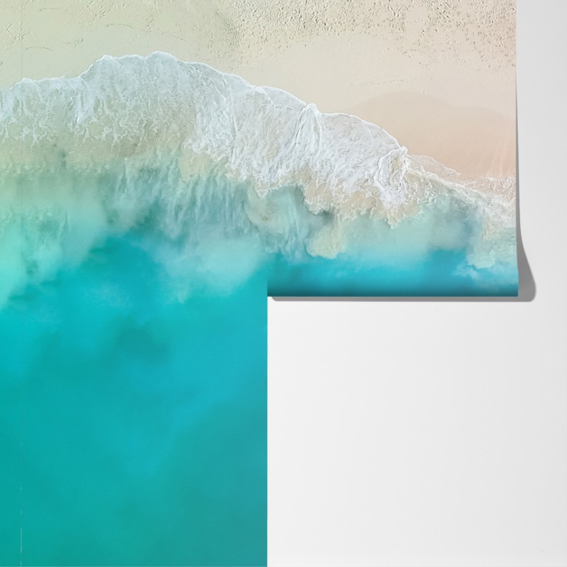 Fototapeta pastelowa turkusowa plaża z lotu ptaka – Wallissimo® Fototapeta pastelowa turkusowa plaża z lotu ptaka – Wallissimo®