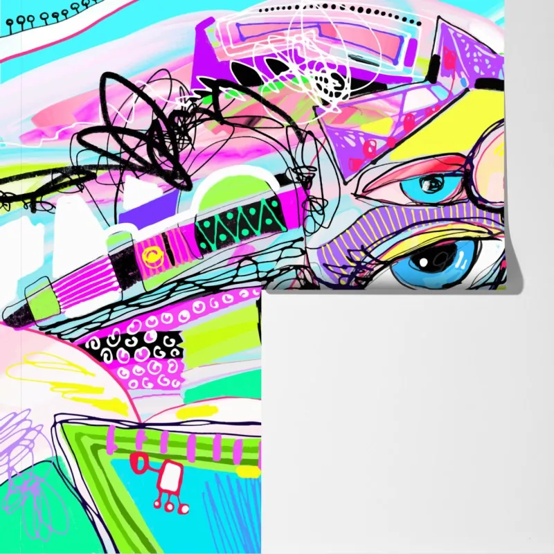 Fototapeta abstrakcyjna twarz w żywych kolorach – Wallissimo® Fototapeta abstrakcyjna twarz w żywych kolorach – Wallissimo®