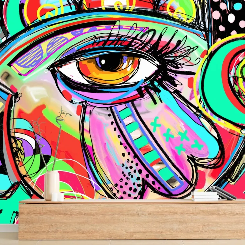 Fototapeta żywe abstrakcyjne oko w stylu pop art