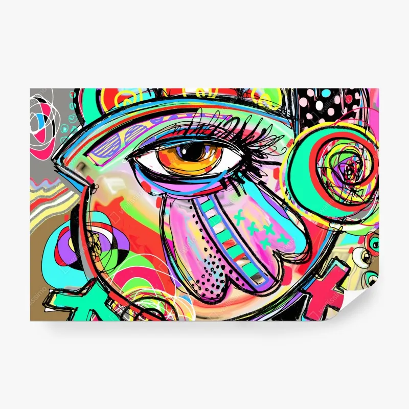 Fototapeta żywe abstrakcyjne oko w stylu pop art