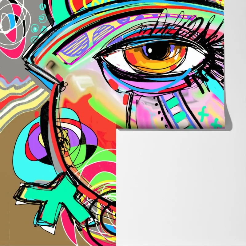 Fototapeta żywe abstrakcyjne oko w stylu pop art – Wallissimo® Fototapeta żywe abstrakcyjne oko w stylu pop art – Wallissimo®