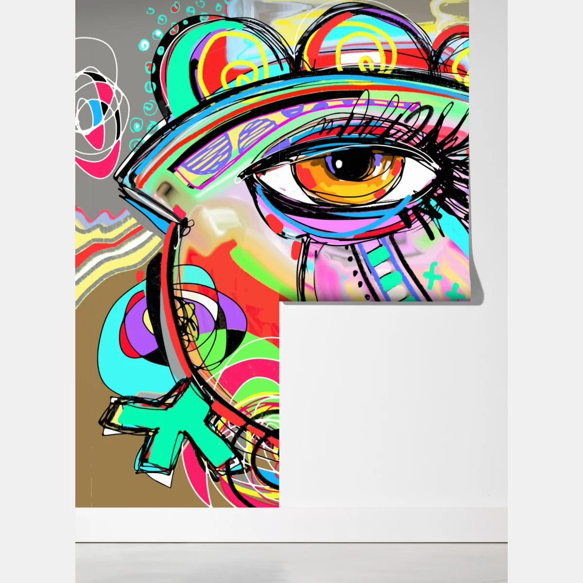 Fototapeta żywe abstrakcyjne oko w stylu pop art – Wallissimo® Fototapeta żywe abstrakcyjne oko w stylu pop art – Wallissimo®