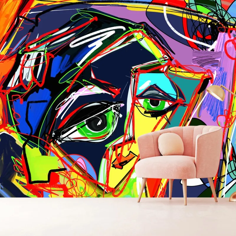 Fototapeta kolorowy abstrakcyjny portret twarzy