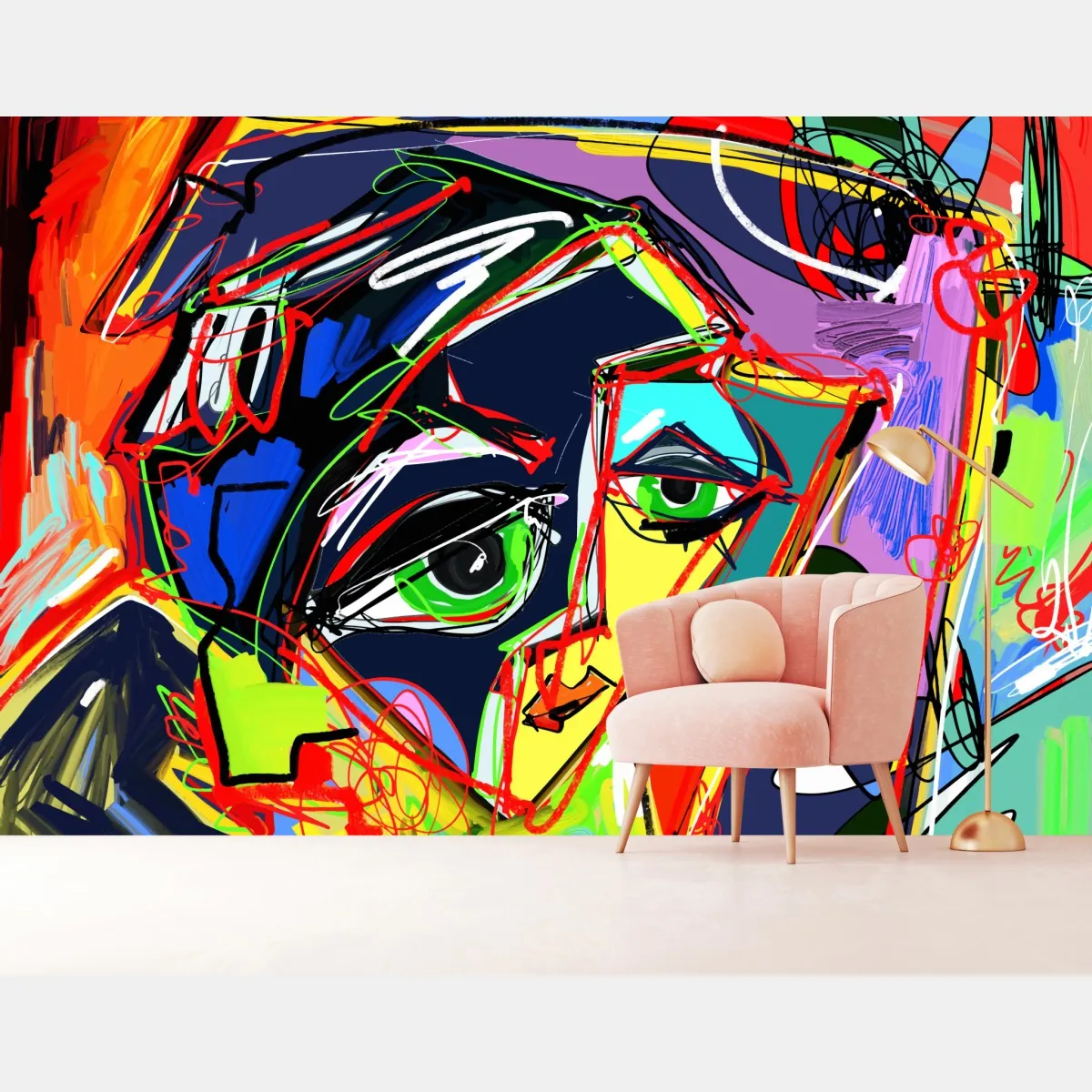 Fototapeta kolorowy abstrakcyjny portret twarzy – Wallissimo® Fototapeta kolorowy abstrakcyjny portret twarzy – Wallissimo®