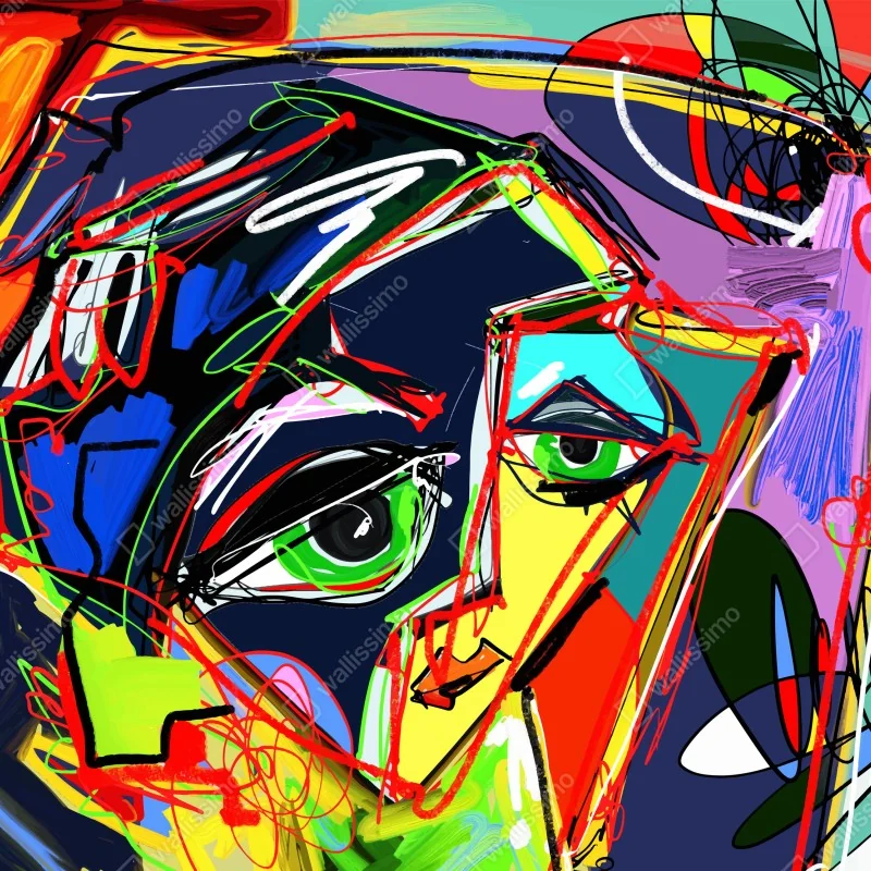Fototapeta kolorowy abstrakcyjny portret twarzy – Wallissimo® Fototapeta kolorowy abstrakcyjny portret twarzy – Wallissimo®