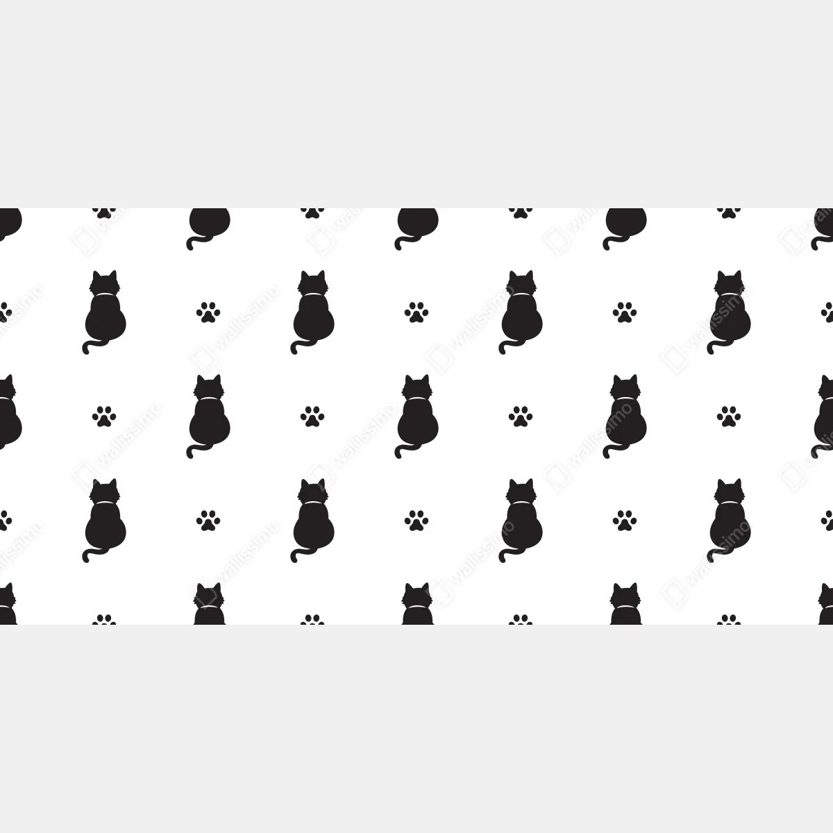 Fototapeta wzór czarnych sylwetek kotów – Wallissimo® Fototapeta wzór czarnych sylwetek kotów – Wallissimo®