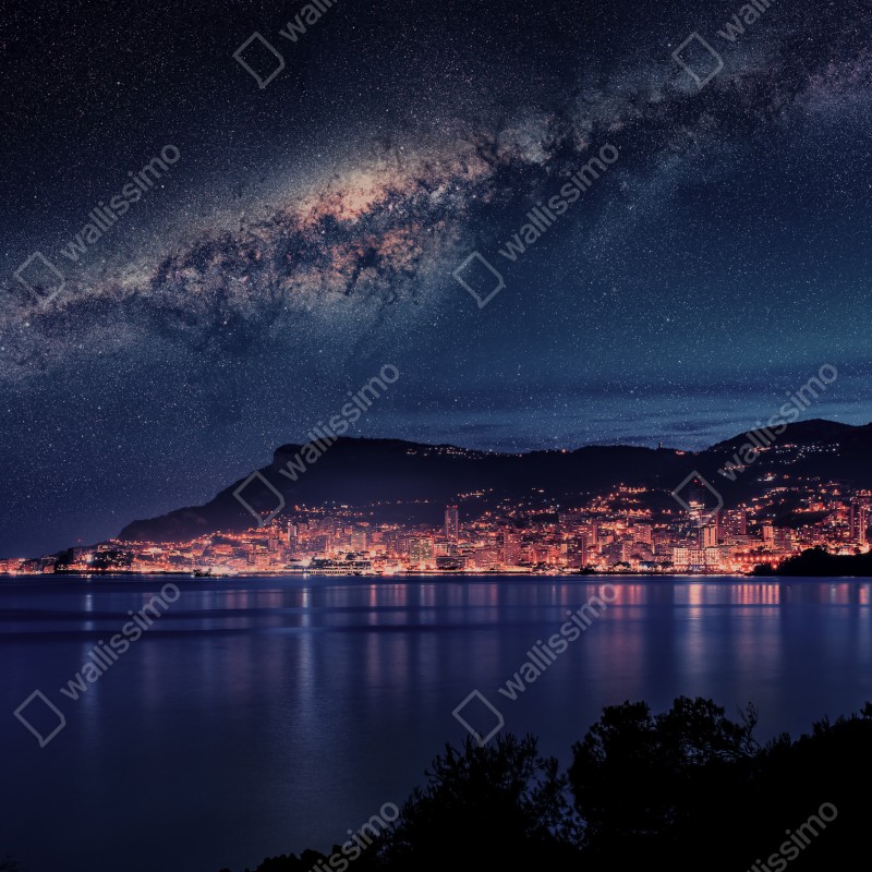 Fototapeta nocna zatoka pod rozgwieżdżonym niebem – Wallissimo® Fototapeta nocna zatoka pod rozgwieżdżonym niebem – Wallissimo®