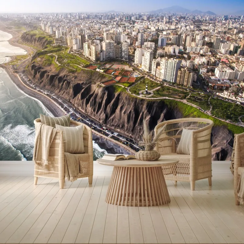 Fototapeta panorama wybrzeża Miraflores, Lima