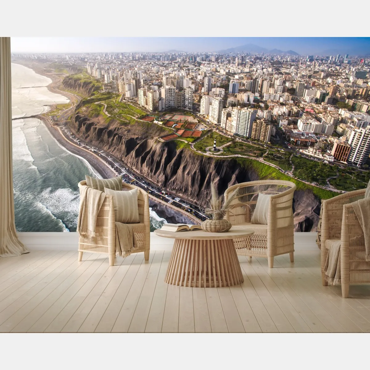 Fototapeta panorama wybrzeża Miraflores, Lima – Wallissimo® Fototapeta panorama wybrzeża Miraflores, Lima – Wallissimo®