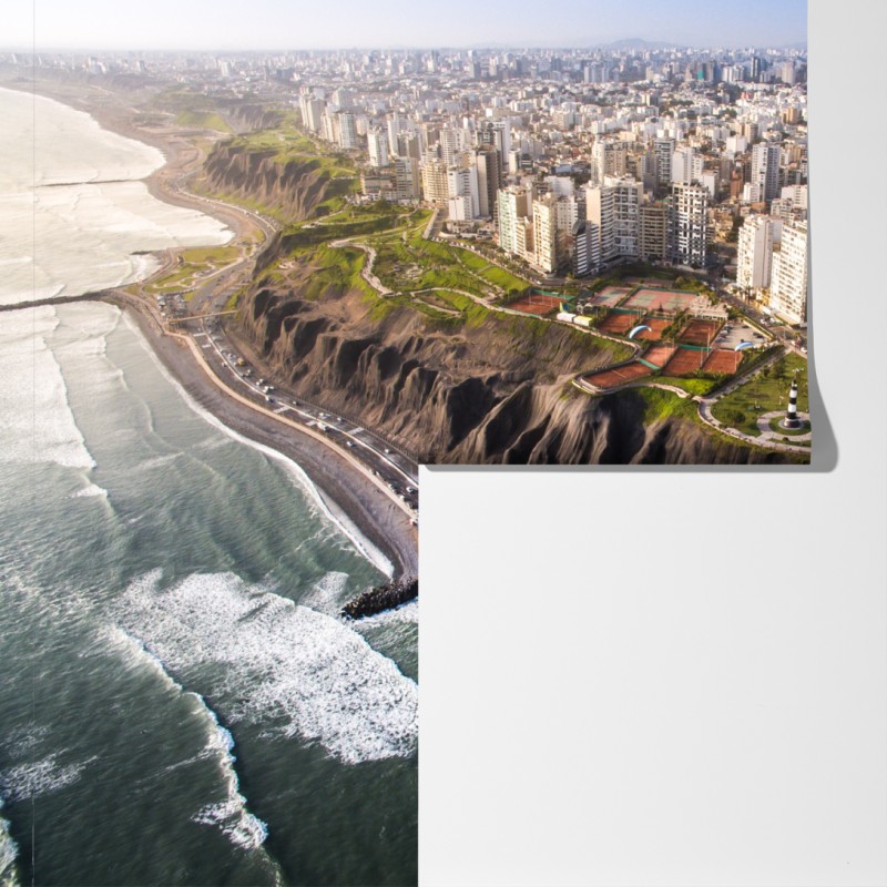 Fototapeta panorama wybrzeża Miraflores, Lima – Wallissimo® Fototapeta panorama wybrzeża Miraflores, Lima – Wallissimo®
