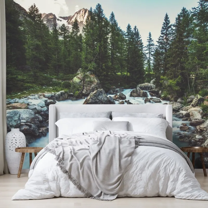 Fototapeta malownicza alpejska rzeka w Ferret Valley