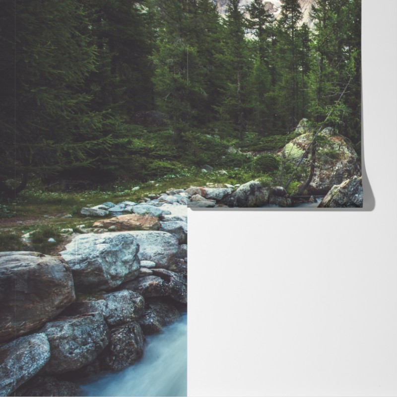 Fototapeta malownicza alpejska rzeka w Ferret Valley – Wallissimo® Fototapeta malownicza alpejska rzeka w Ferret Valley – Wallissimo®