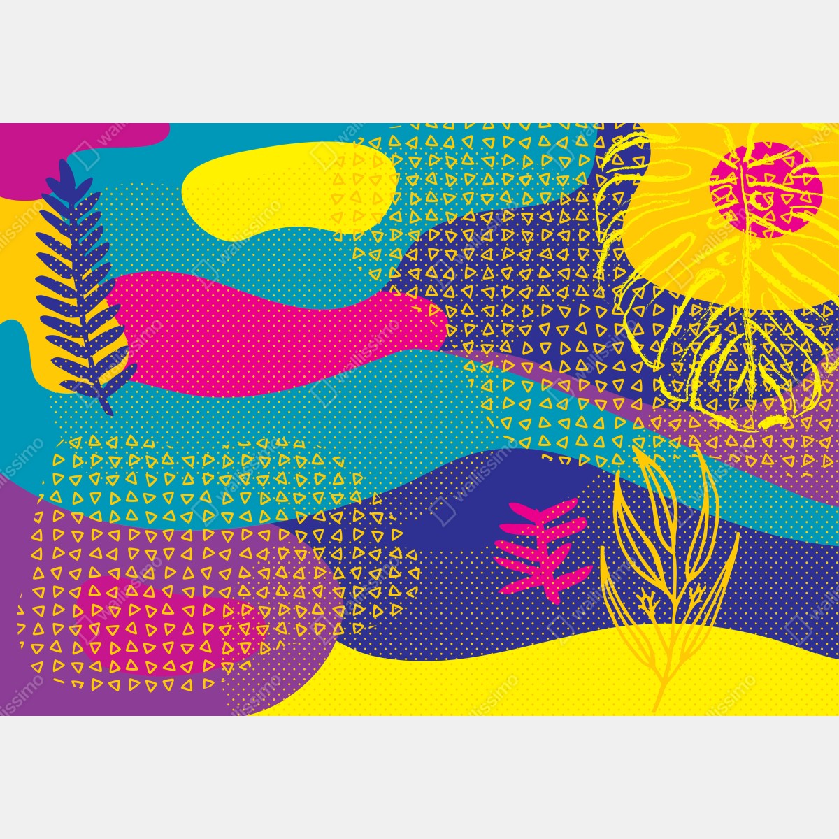 Fototapeta żywy abstrakcyjny wzór tropikalny – Wallissimo® Fototapeta żywy abstrakcyjny wzór tropikalny – Wallissimo®