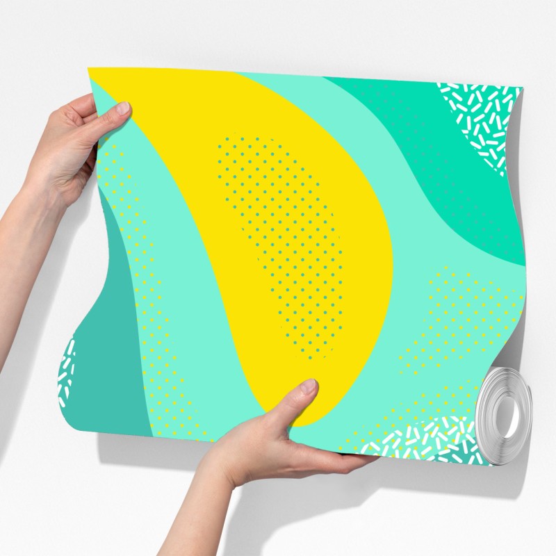 Fototapeta turkusowo-żółty abstrakcyjny wzór – Wallissimo® Fototapeta turkusowo-żółty abstrakcyjny wzór – Wallissimo®