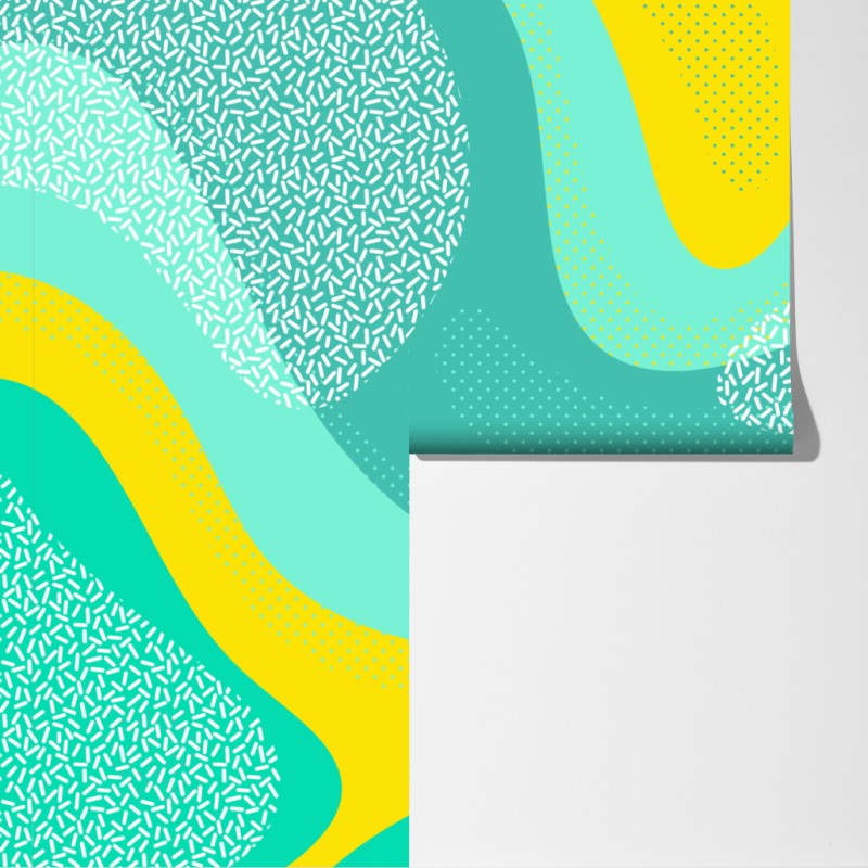 Fototapeta turkusowo-żółty abstrakcyjny wzór – Wallissimo® Fototapeta turkusowo-żółty abstrakcyjny wzór – Wallissimo®