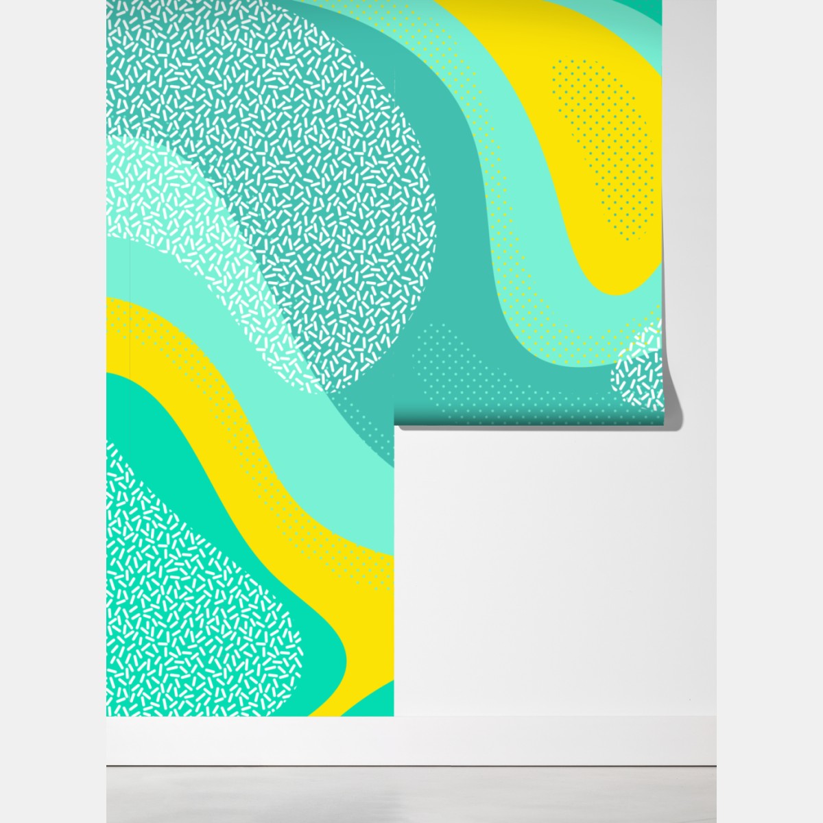 Fototapeta turkusowo-żółty abstrakcyjny wzór – Wallissimo® Fototapeta turkusowo-żółty abstrakcyjny wzór – Wallissimo®