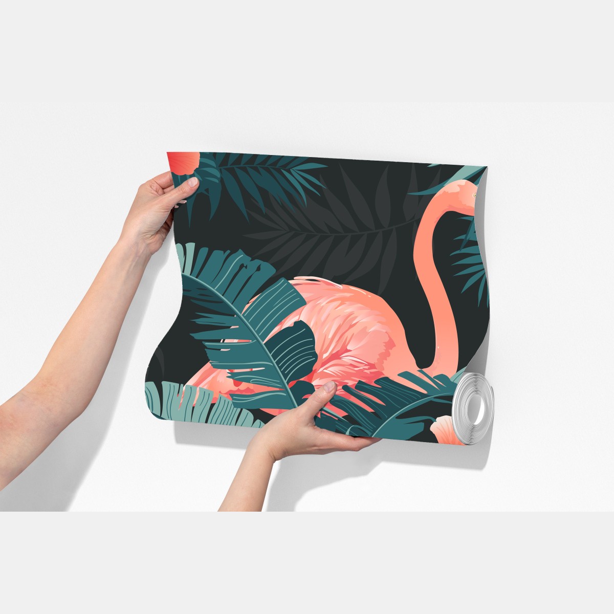 Fototapeta tropikalny wzór z różowymi flamingami – Wallissimo® Fototapeta tropikalny wzór z różowymi flamingami – Wallissimo®