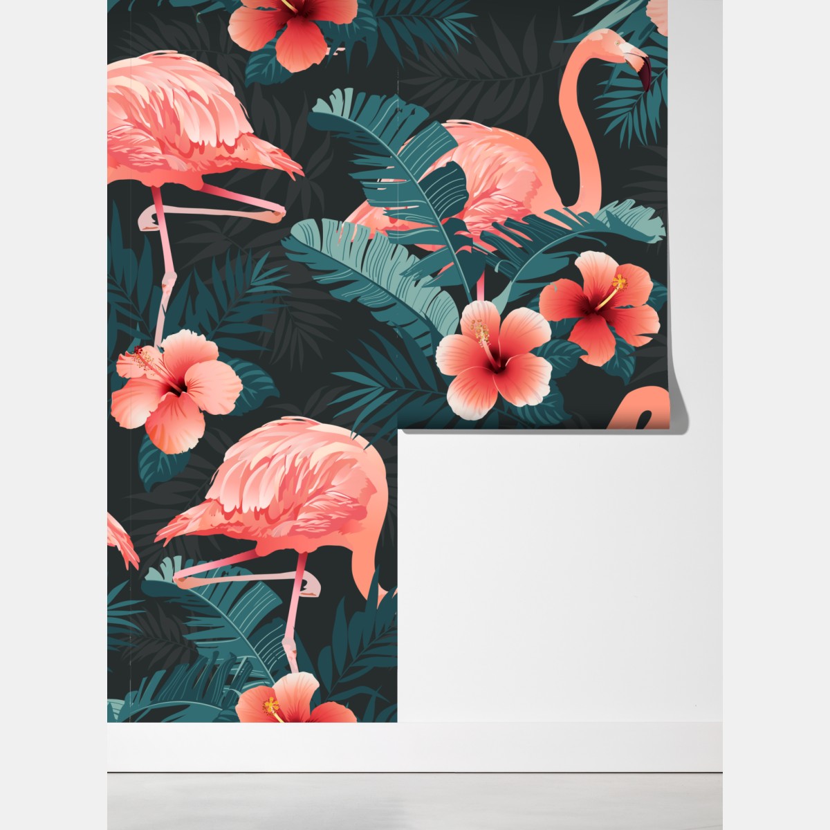 Fototapeta tropikalny wzór z różowymi flamingami – Wallissimo® Fototapeta tropikalny wzór z różowymi flamingami – Wallissimo®