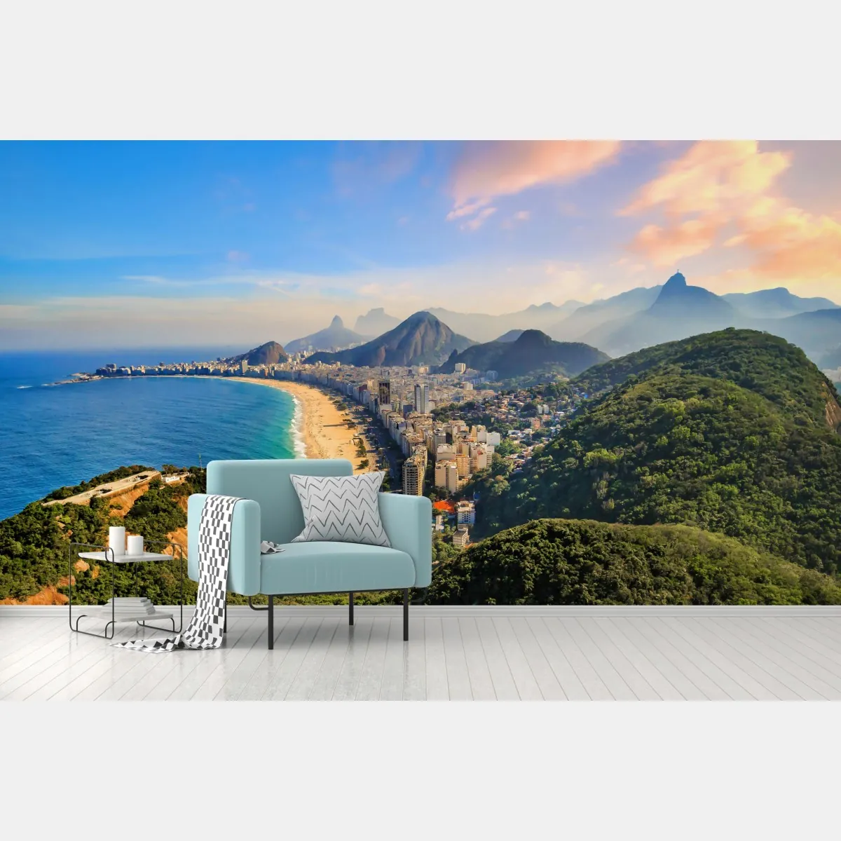Fototapeta Copacabana i Ipanema panoramiczny widok z lotu ptaka – Wallissimo® Fototapeta Copacabana i Ipanema panoramiczny widok z lotu ptaka – Wallissimo®