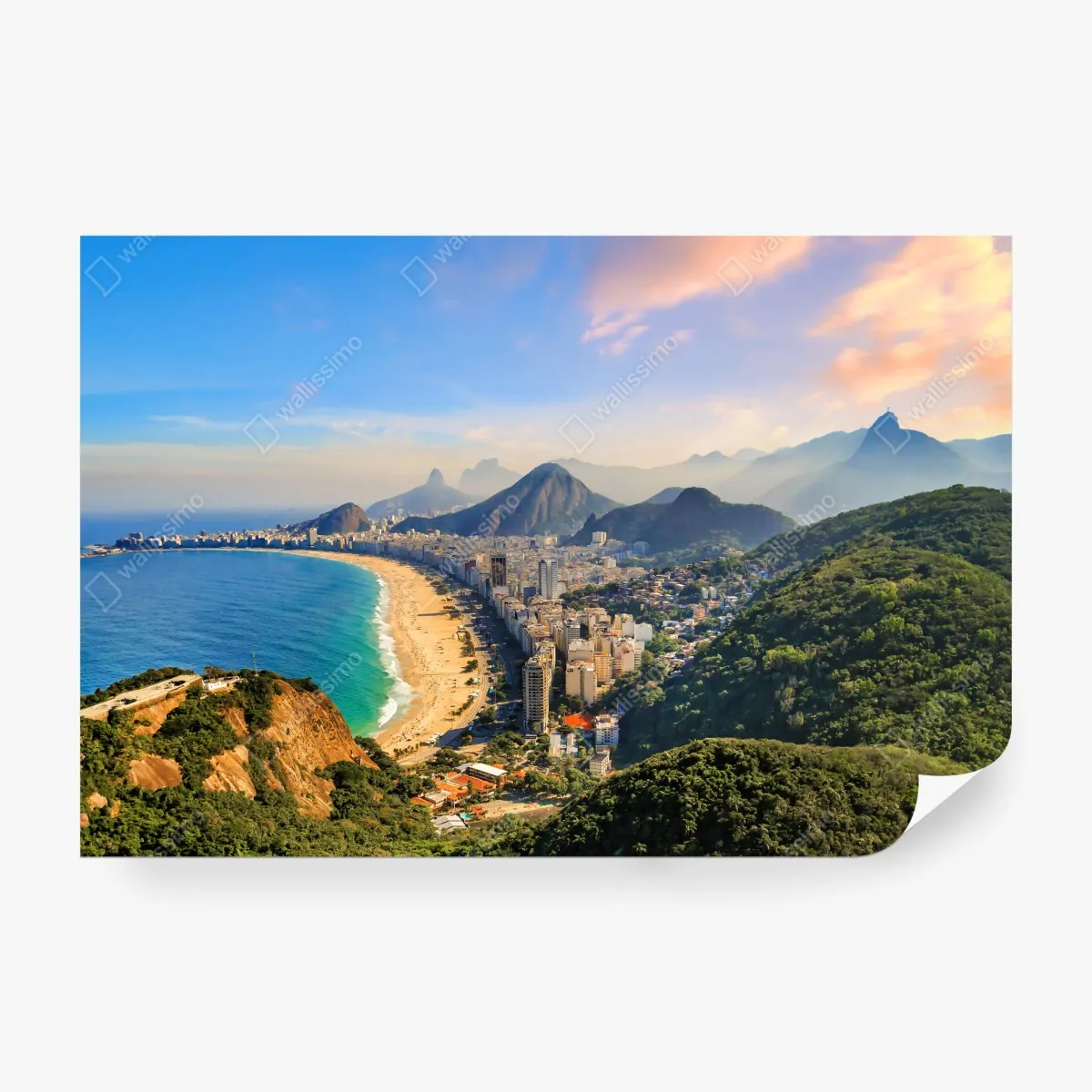 Fototapeta Copacabana i Ipanema panoramiczny widok z lotu ptaka – Wallissimo® Fototapeta Copacabana i Ipanema panoramiczny widok z lotu ptaka – Wallissimo®