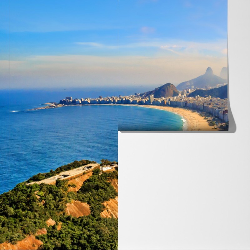 Fototapeta Copacabana i Ipanema panoramiczny widok z lotu ptaka – Wallissimo® Fototapeta Copacabana i Ipanema panoramiczny widok z lotu ptaka – Wallissimo®