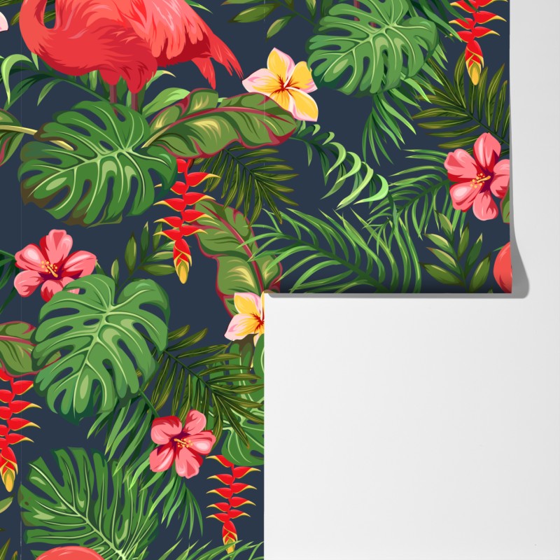 Fototapeta tropikalny wzór z flamingami – Wallissimo® Fototapeta tropikalny wzór z flamingami – Wallissimo®