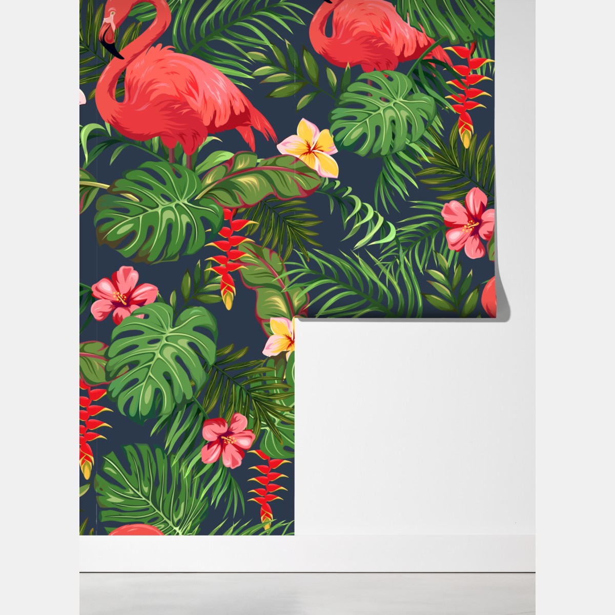 Fototapeta tropikalny wzór z flamingami – Wallissimo® Fototapeta tropikalny wzór z flamingami – Wallissimo®